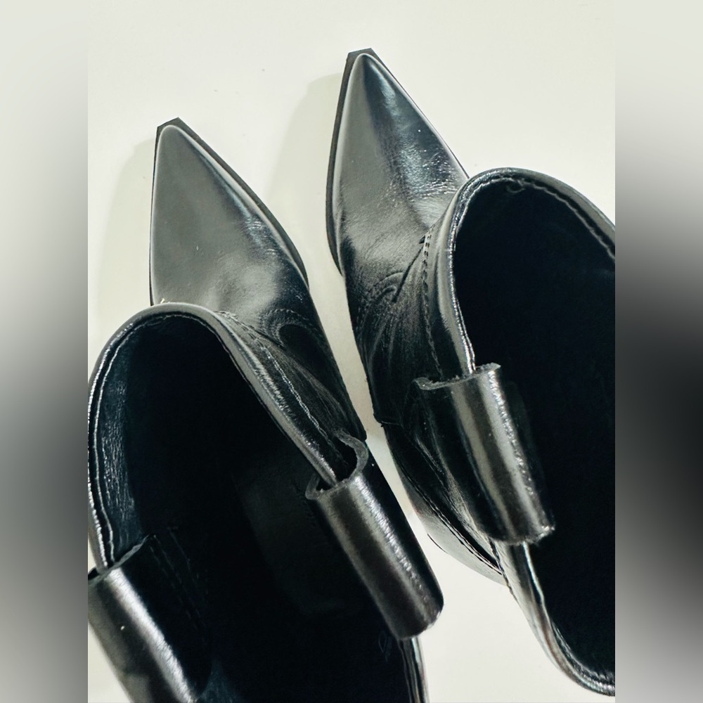NEW! MASSIMO DUTTI Western Cowboy Boots Ankle Size 35 Black - Picture 13 of 14